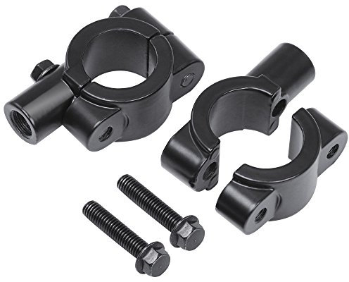 JJOnlineStore - Universal 10mm Bike Rear View Side Mirror Handlebar Clamp | Motorcycle Mirrors Bracket Holder | Motorbike Mirror Mount Adaptor | Motorbike Accessories (1 Pair, Black)