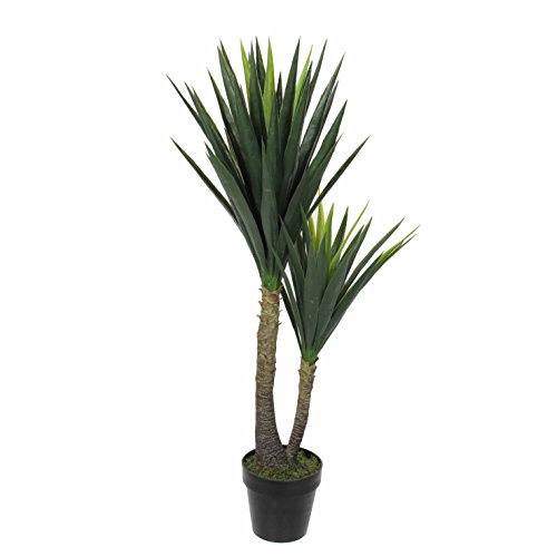 MICA Decorations Yucca Artificiale Palme – Yuccapalme in Vaso di plastica – h 120 x d 60 cm