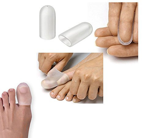 2x Gel Zehenkappe mit Loch, Kosmetex Zehenhaube, Fingerkappe, dehnbar und elastisch, Klein