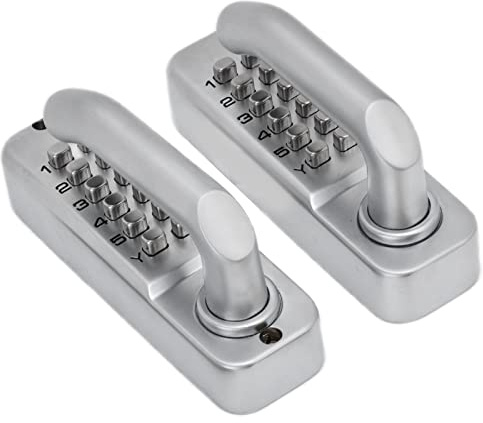 Cerradura de Puerta Sin Llave con Teclado Numérico, Aleación de Zinc, Plateado, Impermeable, para Puerta Interior y Exterior, 142x42x72mm