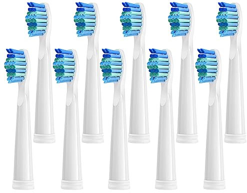 Testine di ricambio a setole morbide per spazzolino elettrico, compatibili con Fairywill D7, D8, FW507, FW508, FW551, FW2011, FW917, FW959, FW515, Seago SG E9, (bianche, 10 pezzi)