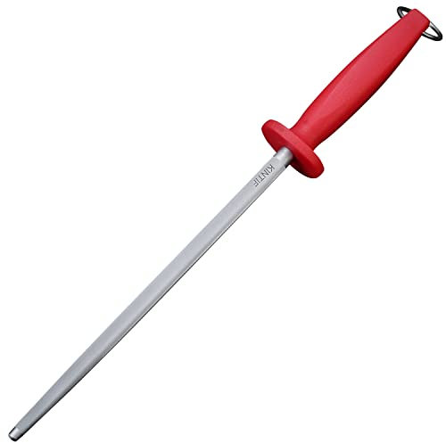 KINTIF 10 inch Honing Steel Honing Rod, Kitchen Knife Sharpener, High Carbon Steel, Fine Lines, High hardness,Helps Repair Restore Polish Blades Sharpening Steel