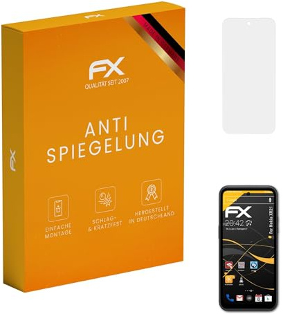 atFoliX Displayfolie kompatibel mit Nokia XR21 Schutzfolie, entspiegelnde und stoßdämpfende FX Folie (3X)