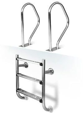 2-teilige Einbauleiter Trendline Exclusiv 4-stufig Poolleiter V2A Ø 42 mm Holm