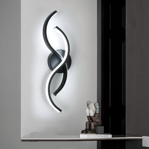 Mckalen Applique da Parete Interno LED, 15W 1687LM Lampada a Muro LED Creativo, 41CM Lampada da Parete Moderna in Acrilico per Camera da Letto Bagno Soggiorno Corridoio, Bianco Freddo 6500K