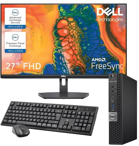 Mini PC Optiplex 7050 Desktop-Computer (Generalüberholt) Windows 11 Pro + Office | Core i5 6500t | RAM 16 GB | SSD M.2 256 NVME + SSd 240 GB | WiFi BTH Mini Computer (27 Zoll)