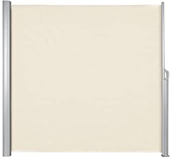 Seitenmarkise 200 x 400 cm aus Aluminium – Wind- & Sichtschutz, Sonnenschutz, ausziehbar, 280g/m² Polyester für Garten, Terrasse & Balkon (Beige) – Home Trends®