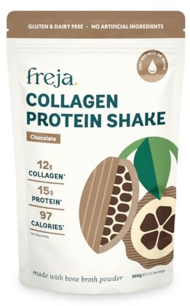 Freja Collagen Protein Shake | Chocolate | Natural Bone Broth Powder | Dairy & Gluten Free | 300g (12 Servings)