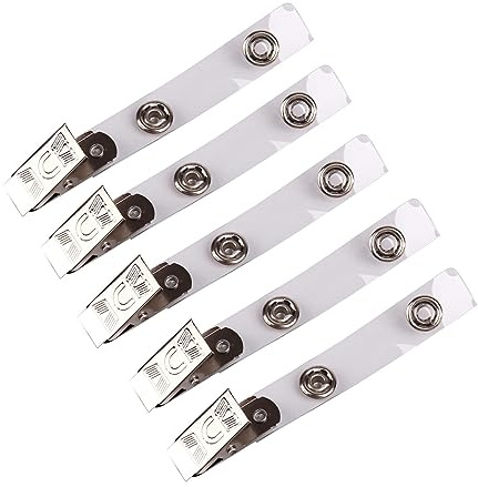 FGUUTYM 10 Pieces Manufacturer Clip, Work Card Clip, Name Card Clip, Large English Clip, U Shaped Work Card Clip, Metal Badge Roll Card File Business Cards (Silver, One Size)