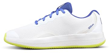 WILSON Intrigue Lite Women's Tennis Shoe - White/Amparo Blue/Safety Yellow, Size 8.5 US