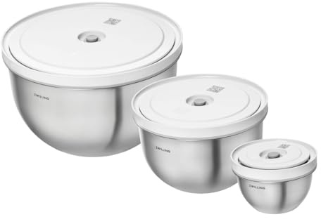 ZWILLING Fresh & Save BOWLS Vacuum Bowl Set Stainless Steel 6-Piece Set S-12 cm M-18 cm L-24 cm