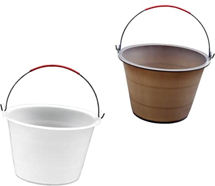 Uonlytech 2pcs Thickened Plastic Cement Buckets Storage Barrels for Construction Workers Multi Functional Lightweight Mud Mixing and Cement Storage Containers