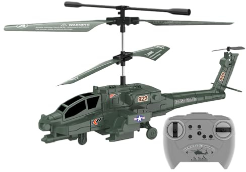 Elicottero telecomandato - Modello realistico di mini aereo, Volantino con effetti sonori luminosi a LED, Macchina volante wireless per interni ed esterni, di volo stazionario stabile | Intrat