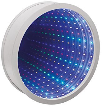 Playlearn White Infinity Mirror | Light Up Sensory White Mirror 25cm Multi-Colour 42-LED