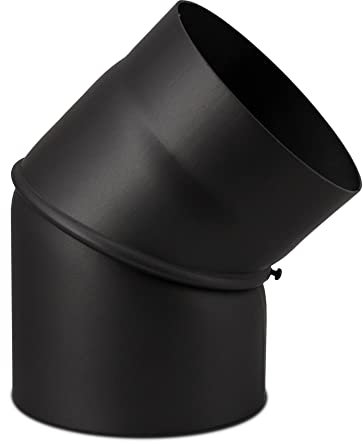 LANZZAS Ofenrohr Bogen 0° - 45° verstellbar - Durchmesser Ø 180 mm - Farbe: schwarz | Rauchrohr Abgasrohr Kaminrohr Knie