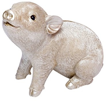 Sparschwein Spardose Schwein Schweinchen Großes Sparschwein Geld-Büchse Polyresin Sparbüchse Glücksschwein Ferkel (Champagne)