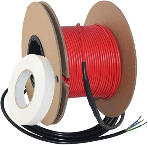 CALORIQUE Elektrische Fußbodenheizung - Heizkabel 16W/m 200W gesamt (12,5m) für 1-2m² Heizfläche - TWIN-Technologie - Energieeffizienzklasse A+++