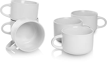 10 Strawberry Street Wazee Matte 4.75/22 oz Oversized Mug, Set of 6, White