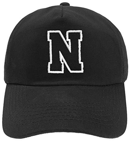 MFAZ Morefaz Ltd New Baseballkeps svart keps pojke flicka barnhatt unisex A-Z alfabet (N)