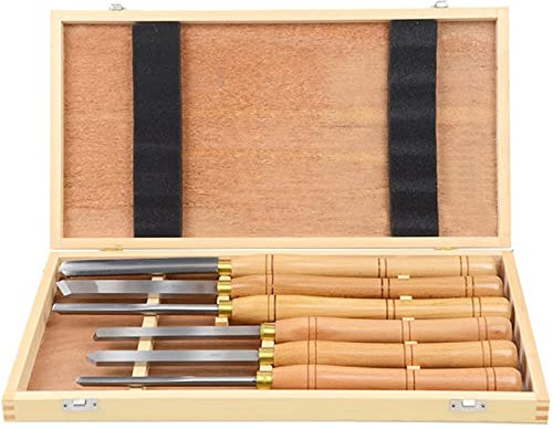 Outil De Tournage Sur Bois, Outils De Sculpture, Outil De Tournage Sur Bois HSS, 6 Jeu De Ciseaux De Tournage, Couteau De Tournage Ciseau De Tournage Avec Boîte Burin Tours Bois