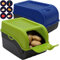 ARTECSIS Kartoffel Aufbewahrungsbox grün/blau 2er Set I Gemüsebox Kartoffelbox mit Deckel für ca. 4 kg Kartoffeln + 6 Aufkleber mit Gemüsesorten
