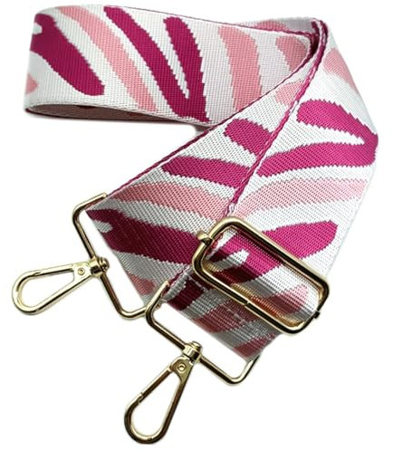 Taschengurte zum Wechseln Taschengurte Breit 5cm Schultergurt für Taschen, Verstellbarer Goldener Karabiner Schulterriemen fur Damen und Herren Handtaschen Crossbody DIY Zubehör (Rosa/Rose) 04