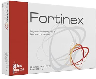FORTINEX - Bromelina Forte drenante con Ippocastano - Gambe Gonfie e Pesanti - Anticellulite, Microcircolo e Antinfiammatorio - Made in Italy