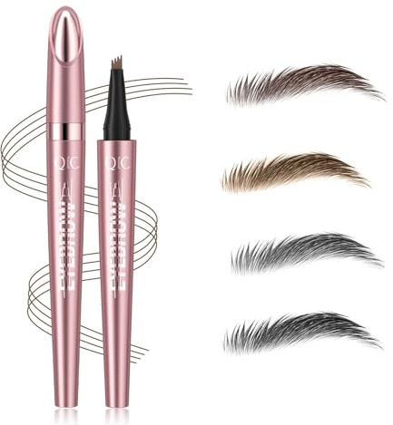 2024 New Magic Eyebrow Pencil with 4 Micro-Fork Tip Long-lasting Waterproof Eyebrow Pen and Smudgeproof Brow Pen,Creates Natural Looking Defined Eyebrows(Light Brown)
