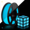 TECBEARS Glow in the Dark Filament PLA 1.75mm, PLA Leuchtet Filament Blau, Maßgenauigkeit +/- 0.02mm, 1kg Spule Filament PLA für 3D Drucker, Leuchtendes Blau