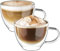 2 Pcs Tasse à Expresso en Verres en Forme de Cœur, 240ml Tasse Cappuccino à Double Paroi, Tasses à Café en Verre Transparente