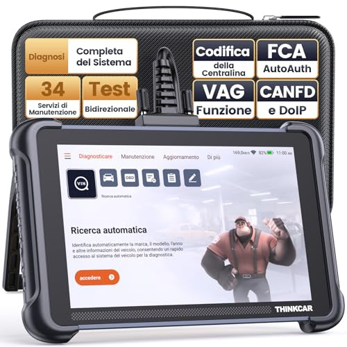 thinkcar ThinkScan 689 OBD2 Auto Diagnostica Diagnosi Auto con Diagnosi Completa del Sistema e 34 Manutenzione, Test di Attuazione Codifica ECU e TEST ATTIVO, DoIP/CANFD/FCA, Lifetime Free Update