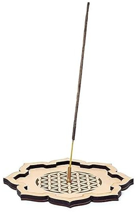 Porte-Encens Fleur de Vie – Gravure Laser sur Bois MDF | Geometrie Sacree | Accessoire Décoration Bien-Être | Support Bâtonnets d’Encens | Zen, Méditation, Cadeau Esotérique