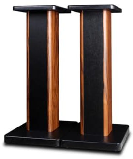 1 par de soportes para altavoces de madera, diseño hueco que se puede llenar con arena, para escritorio de alta fidelidad de cine en casa y altavoces satélite