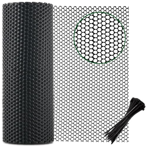 ZYYRSS Rete metallica in plastica da 0,4 m x 10 m con 50 fascette con cerniera, ideale per pollame, cani, barriera per conigli e giardinaggio, rete resistente per polli, recinzioni rigide e reti