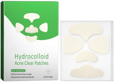 20PCS Pimple Patches-Acne Patches Large, Hydrocolloid Pimple Patches, Large Acne Patches,for Face, Chin, Back and Body with Centella Extract & Hyaluronic Acid Overnight Acne Patch