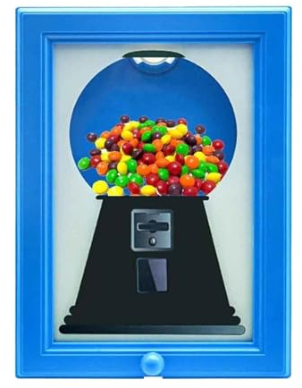 Candy Dispenser Picture Frame,Hanging Candy Gumball Machine in a Frame,Handy Fast Distribution Candies,Nuts,Dog & Cat Treats