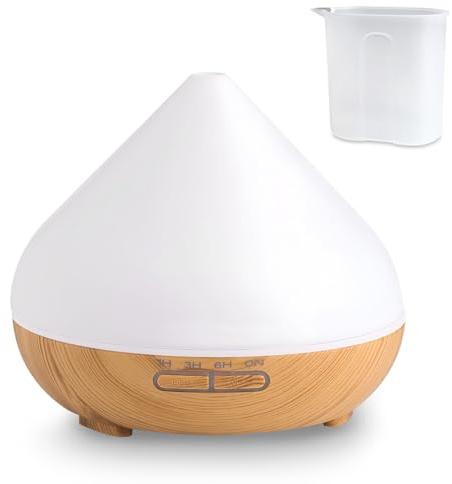 Flintronic Diffuseur d'Huile Essentielle,500 mL Humidificateur d'aromathérapie avec 7 LED, Ultrasonique Diffuseur Huiles Essentielles Electrique avec Arrêt Automatique pour Yoga,Massage,Bureau,Chambre