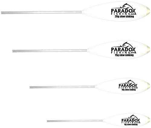 Paradox Fishing Sbirolino Set langsam sinkend I 4 Stück (6g,10g,15g,20g) I Set zum Forellenangeln Forellenköder Ideal für Forellenteig und Spoon – Spoons Forelle