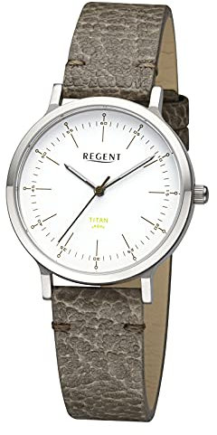 Regent Damenuhr mit veganem nachhaltigen Lederband 33 MM Titan Gehäuse Quarz BA-699