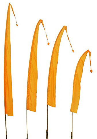 DEKOVALENZ - Balifahne SANUR, 7 Meter goldgelb, Stoff ohne Stange, Umbul-Umbul Gartenfahne