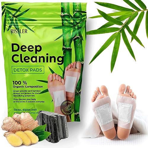 Rissler, 10 Patch Detox Pieds, pour Améliorer la Qualité de votre Sommeil, Patchs détoxifiants plantaires premium, 100% naturels à la poudre de Gingembre recette 2023