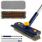 Long Handled Scrubbing Brush, 3 in 1 Extendable Tub Tile Cleaner Scrubber with 360 Degree Rotatable Head 46 inches Stiff Bristle Floor Scrubber and Sponge Brush for Wall Bathtub Bathroom