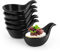 Flexzion Ceramic Dipping Bowls, Small Bowls for Dipping with Handle, Condiment Cups Soy Sauce Dish, Porcelain Ramekins, Sauce Holders, Containers for Small Side Dishes Dips - 3 oz, Set of 6, Black