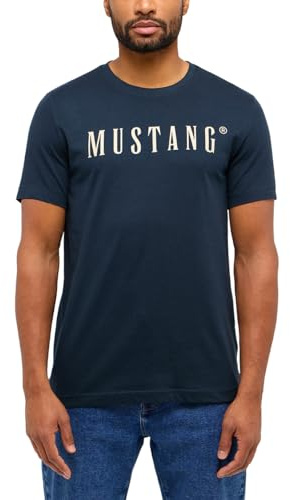 MUSTANG Herr T-Shirt Austin – Regular Fit S-3XL vit svart gon beige röd grå bomull, Kol 4135, L