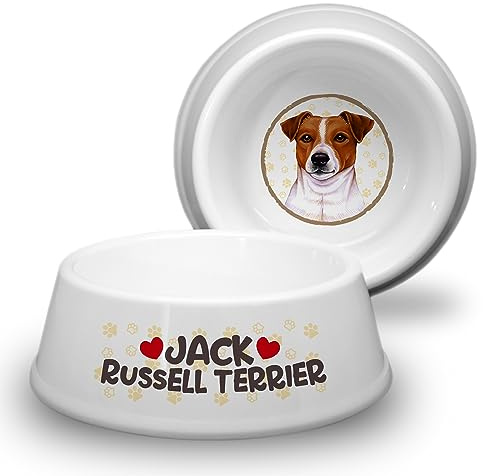 Jack Russel Terrier - ABS Gamelle Ø 18cm antidérapante pour Chiens de Petite Race - Bol à Eau pour Animaux de Compagnie - Pratique - Robuste et Durable.
