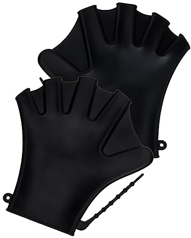 Yardwe Paletas De Natación Guantes Piscina Ajustables Guantes Entrenamiento Buceo