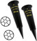 Set of 2 Black In Loving Memory Dear Mum Spiked Memorial Grave Flower Vases Graveside Memorial with flower holder inserts