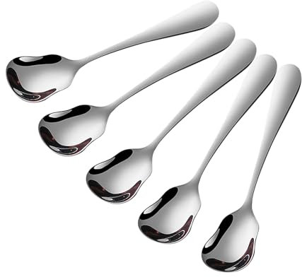 TAORANJU Kaffeteskedar, 5 st rostfritt stål kaffeskedar glassskedar efterrättsskedar teskedar, kreativt porslin för mjölkshake latte yoghurt kakpudding