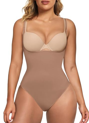 SHAPERX Shapewear Dam kroppsformande body, figurformande body, stark formande bodysuit, Sienna tanga, XXS-XS