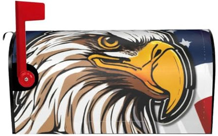 KAABNNT American Bald Eagle Print Decorative Magnetic Mailbox Cover - Easy Install Mailbox Protective Shield